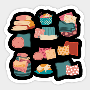 comfy laundry pillows Sticker